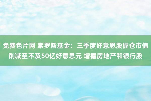 免费色片网 索罗斯基金：三季度好意思股握仓市值削减至不及50亿好意思元 增握房地产和银行股