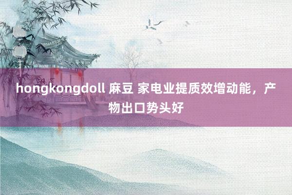 hongkongdoll 麻豆 家电业提质效增动能，产物出口势头好