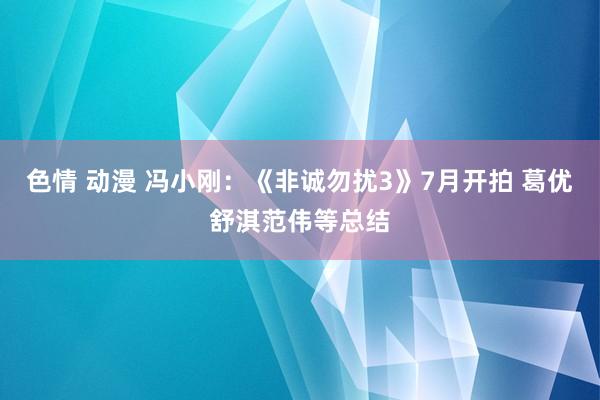 色情 动漫 冯小刚:《非诚勿扰3》7月开拍 葛优舒淇范伟等总结