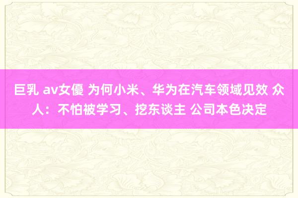 巨乳 av女優 为何小米、华为在汽车领域见效 众人：不怕被学习、挖东谈主 公司本色决定