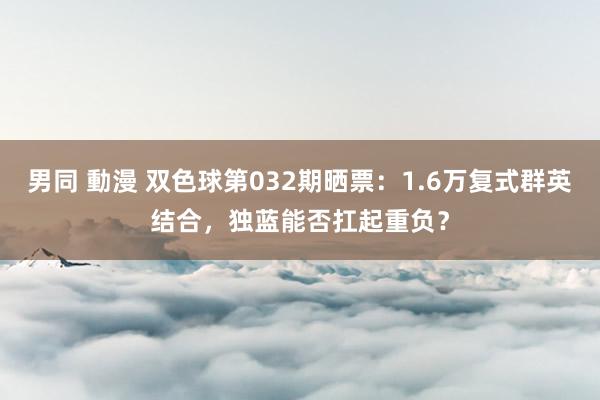 男同 動漫 双色球第032期晒票：1.6万复式群英结合，独蓝能否扛起重负？
