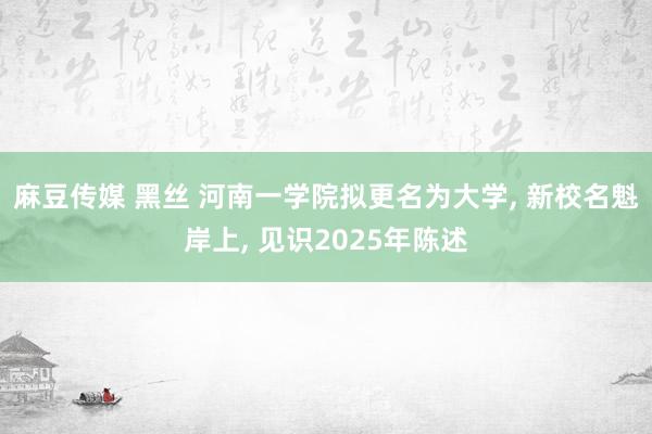 麻豆传媒 黑丝 河南一学院拟更名为大学, 新校名魁岸上, 见识2025年陈述