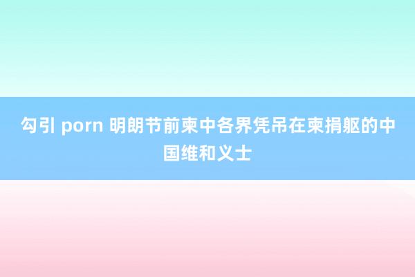 勾引 porn 明朗节前柬中各界凭吊在柬捐躯的中国维和义士