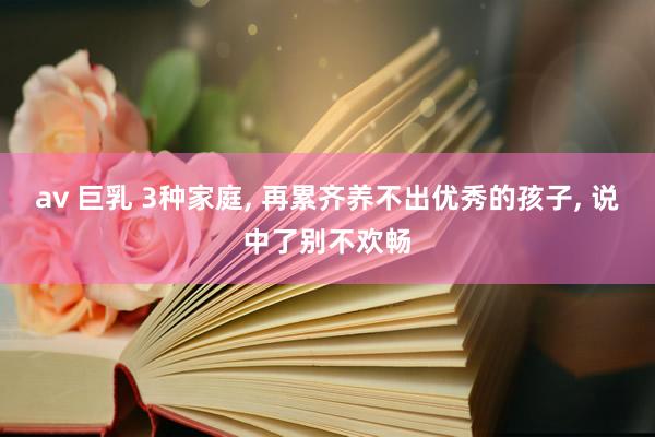 av 巨乳 3种家庭, 再累齐养不出优秀的孩子, 说中了别不欢畅