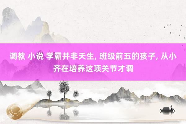 调教 小说 学霸并非天生, 班级前五的孩子, 从小齐在培养这项关节才调