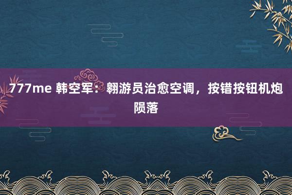777me 韩空军：翱游员治愈空调，按错按钮机炮陨落